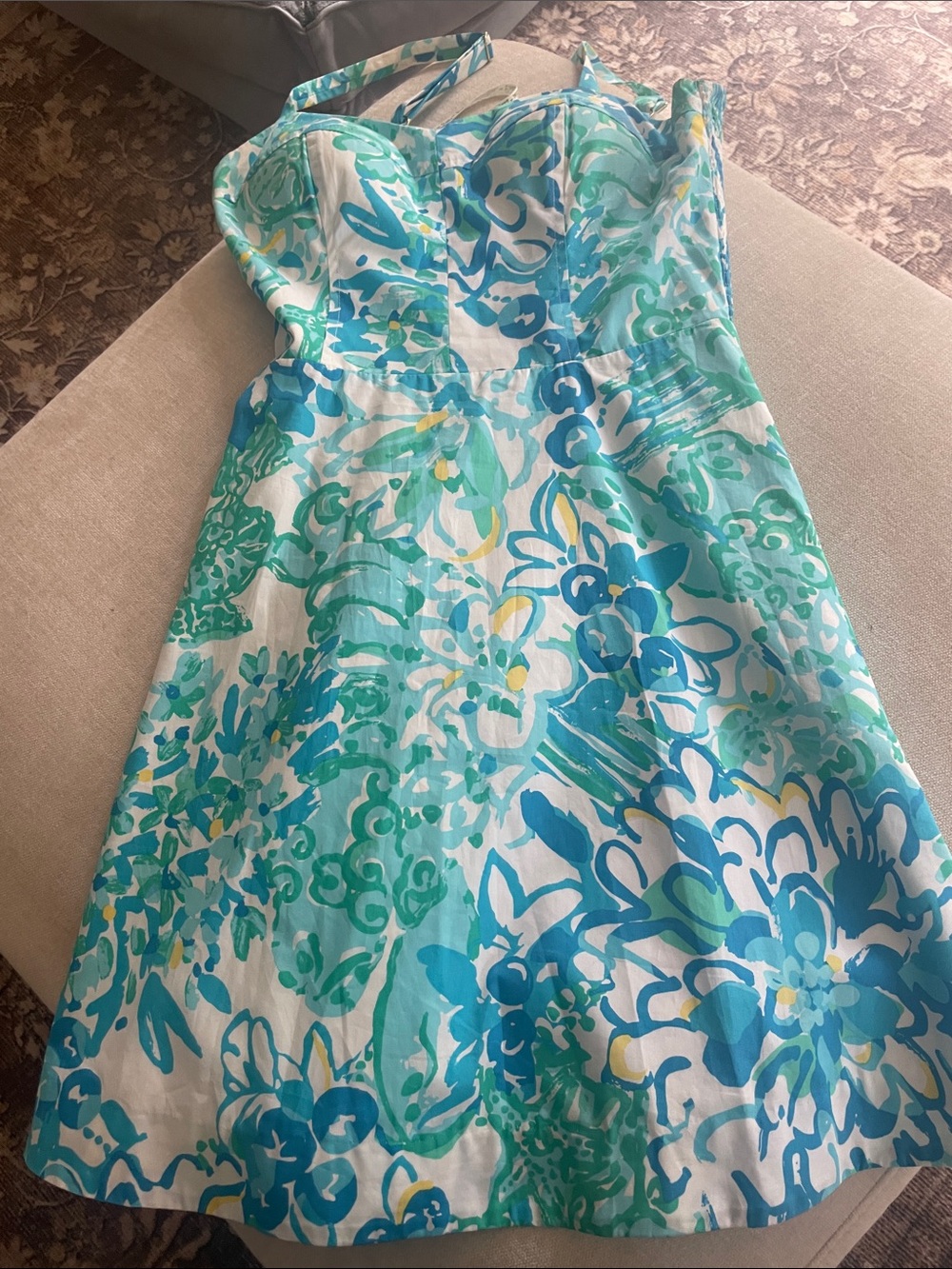 Lilly Pulitzer Teal, Aqua & White Floral Sundress